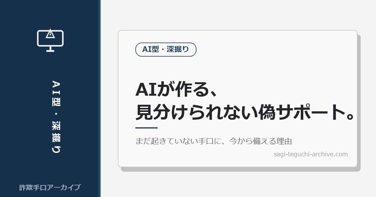 AIが作る、見分けられない偽サポート。